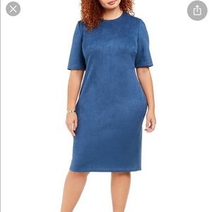 Anne Klein Faux Blue Suede Dress - Nwt size 22